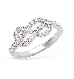  BAGUE EN ARGENT 925 RHODIE  NOEUD MARINE OXYDES BLANCS TAILLE 54