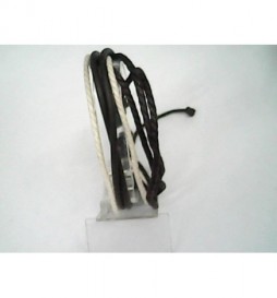 BRACELET CUIR ET CORDE MARRON ET BLANC