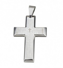 PENDENTIF CROIX  ACIER 5X3CM