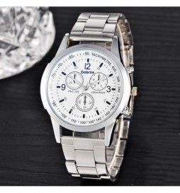 MONTRE MONDIYA BRACELET GRIS CADRAN BLANC