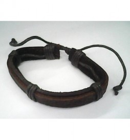 BRACELET CUIR MARRON CORDE
