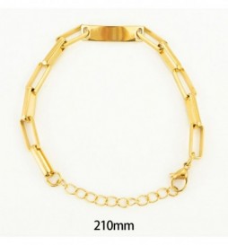 GOURMETTE ACIER DORE BRACELET 20CM