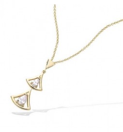 PENDENTIF PLAQUE OR DOUBLE EVENTAIL