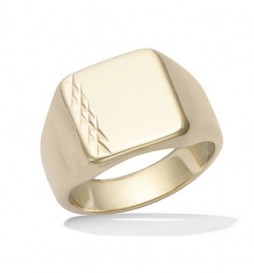 BAGUE CHEVALIERE EN PLAQUE OR  RECTANGLE TAILLE 66