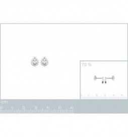 BOUCLE DOREILLE ARGENT 925 RHODIE AVEC OXYDES BLANCS