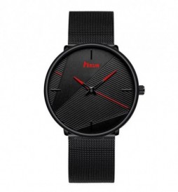 MONTRE TIKUN NOIR CADRAN NOIR ET ROUGE