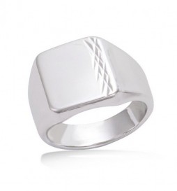 BAGUE CHEVALIERE  ARGENT 925 RHODIE TAILLE 64 