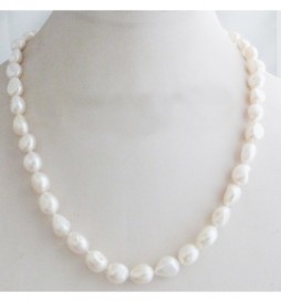 COLLIER PERLES D EAU DOUCES NATUTELLES BLANC 