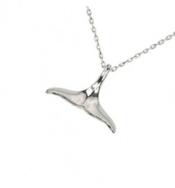 PENDENTIF EN ARGENT MASSIF  925 RHODIE QUEUE DE BALEINE 