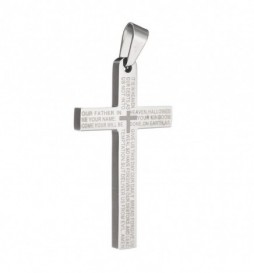 PENDENTIF CROIX ACIER 4X3CM