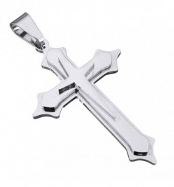 PENDENTIF CROIX ACIER 5X3.5CM