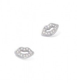 BOUCLE DOREILLES EN ARGENT 925 RHODIE BOUCHE