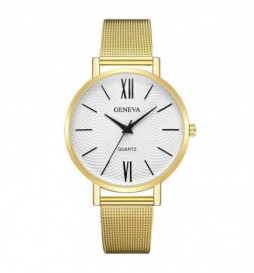 MONTRE GENEVA OR CADRAN BLANC 