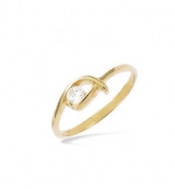 T52 BAGUE EN PLAQUE OR SOLITAIRE MODERNE