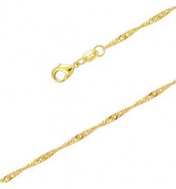 CHAINE SINGAPOUR PLAQUE OR 50CM