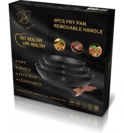 SET DE 3 POELES EN PIERRE POIGNÉE AMOVIBLE TOUS FEUX Y COMPRIS INDUCTION