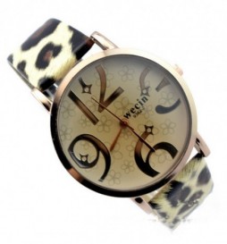 MONTRE WECIN LEOPARD METAL DORE
