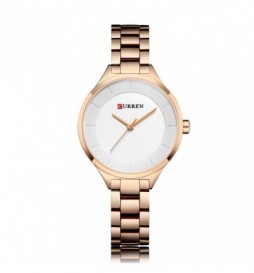 MONTRE CURREN C9015L METAL OR ROSE  CADRAN BLANC