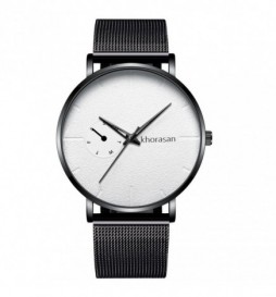 MONTRE KHORASAN NOIR CADRAN BLANC