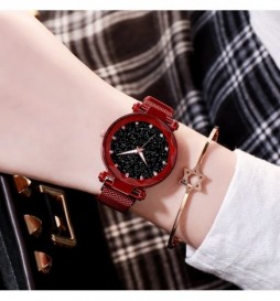 MONTRE NONAME ROUGE CADRAN NOIR