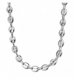 COLLIER ACIER GRAIN DE CAFE 55CM