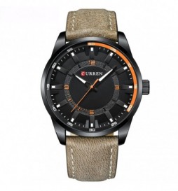 MONTRE CURREN 8390 KAKI  CADRAN NOIR ET ORANGE 