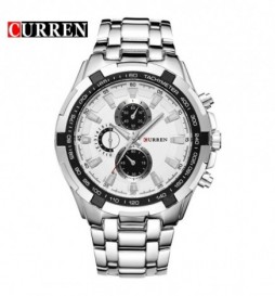 MONTRE CURREN 8023 SILVER CADRAN BLANC 