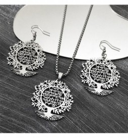 COLLIER ACIER ARBRE DE VIE ACIER 