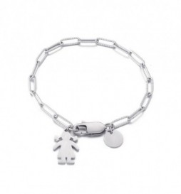 BRACELET ACIER PETITE FILLE PENDANTE 