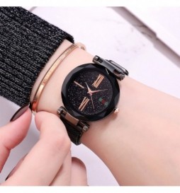 MONTRE NONAME NOIR  CADRAN NOIR CHIFFRE OR GOLD