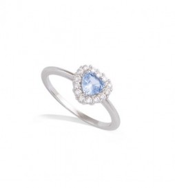 T52 BAGUE EN ARGENT 925 RHODIE  COEUR   TAILLE 52