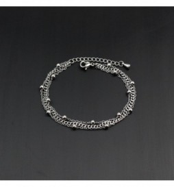 BRACELET ACIER TRIPLE AVEC BOULE