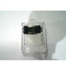 BAGUE ACIER MILIEU NOIR TRIBAL TAILLE 54