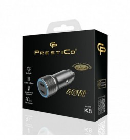 CHARGEUR DE VOITURE 2 PORTS USB-C 40W PRESTICO K8