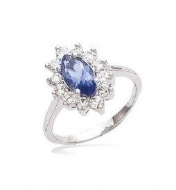 T58 BAGUE EN ARGENT 925 RHODIE MARQUISE  TAILLE 58