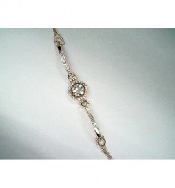 BRACELET ACIER OR ROSE RIGIDE AVEC OXYDE