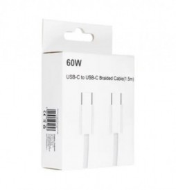 CÂBLE TYPE C VERS TYPE C POWER DELIVERY PD 60W 3A C263 BLANC 1,5 M