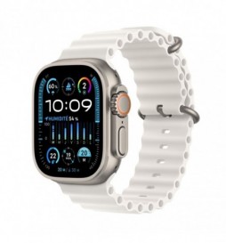 MONTRE CONNECTEE APPLE WATCH ULTRA 2 CELLULAR 49MM TITANE NATUREL BRACELET OCEAN BLANC