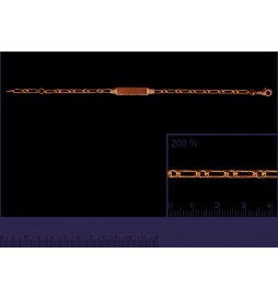 BRACELET IDENTITE PLAQUE OR 16CM
