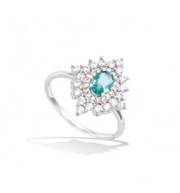 BAGUE EN ARGENT 925 RHODIE  ETOILE SCINTILLANTE TAILLE 56