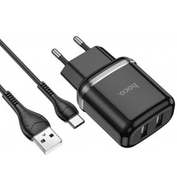CHARGEUR HOCO N4  12W DOUBLE PORT CABLE 1M TYPE C