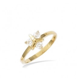 BAGUE EN PLAQUE OR FLEUR TAILLE 50