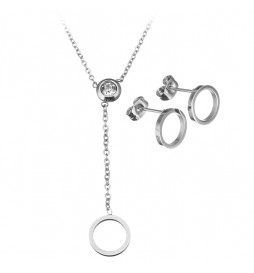 COFFRET COLLIER CERCLE AVEC OXYDE ET BOUCLE D OREILLE