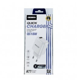 CHARGEUR JELLICO A77  18W  USB3.0 AVEC CABLE MICRO USB BLANC