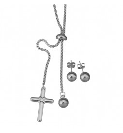 COFFRET COLLIER CROIX ET BOULLE AVEC CLOU BOULLE ACIER