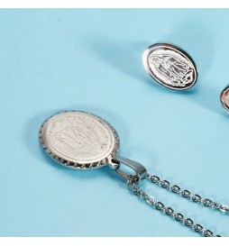 COFFRET COLLIER VIERGE AVEC BOUCLE D OREILLE ACIER