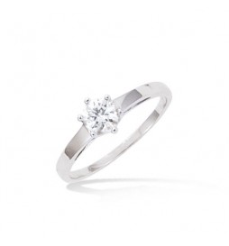 T52 BAGUE EN ARGENT 925 RHODIE SOLITAIRE ROND 5MM TAILLE 52