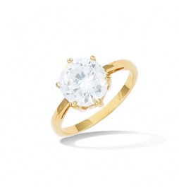 BAGUE EN PLAQUE OR SOLITAIRE 10MM TAILLE 56