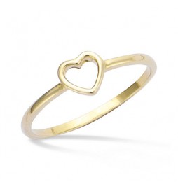 T54  BAGUE EN PLAQUE OR COEUR EVIDE TAILLE 54 T54  BAGUE EN PLAQUE OR COEUR EVIDE TAILLE 54