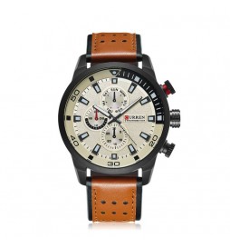 MONTRE CURREN 8250 MARRON ET JAUNE 